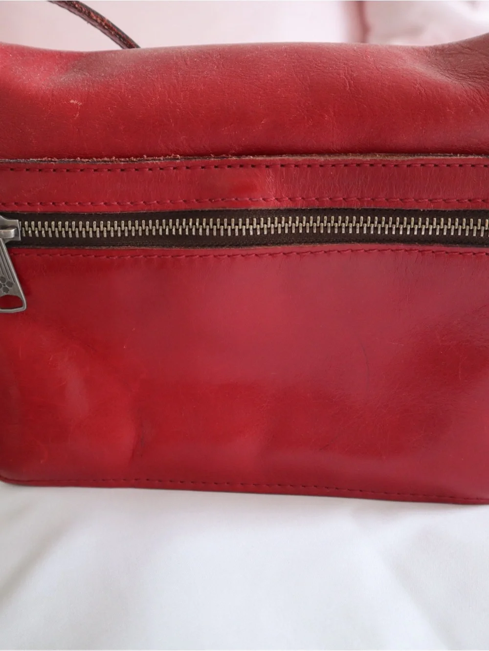 Patricia Nash Consilina distressed red leather crossbody purse